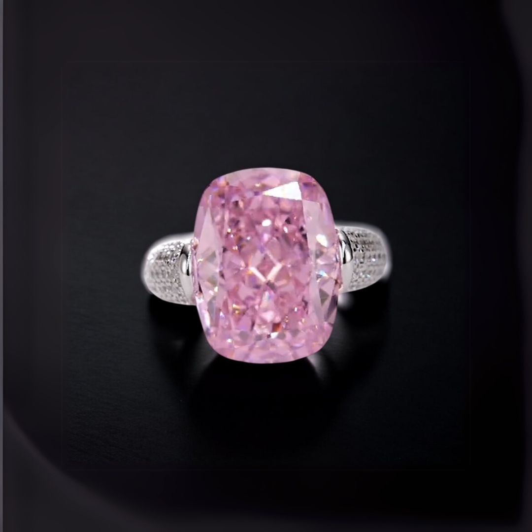 Blush Radiance: 14ct Pink Cubic Zirconia Ring