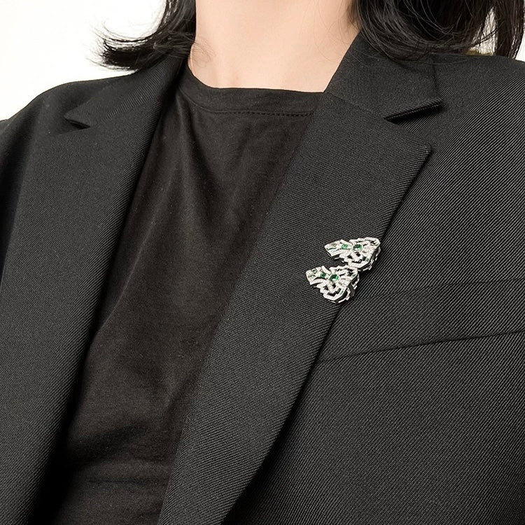 Art Deco Emerald Charm Brooch