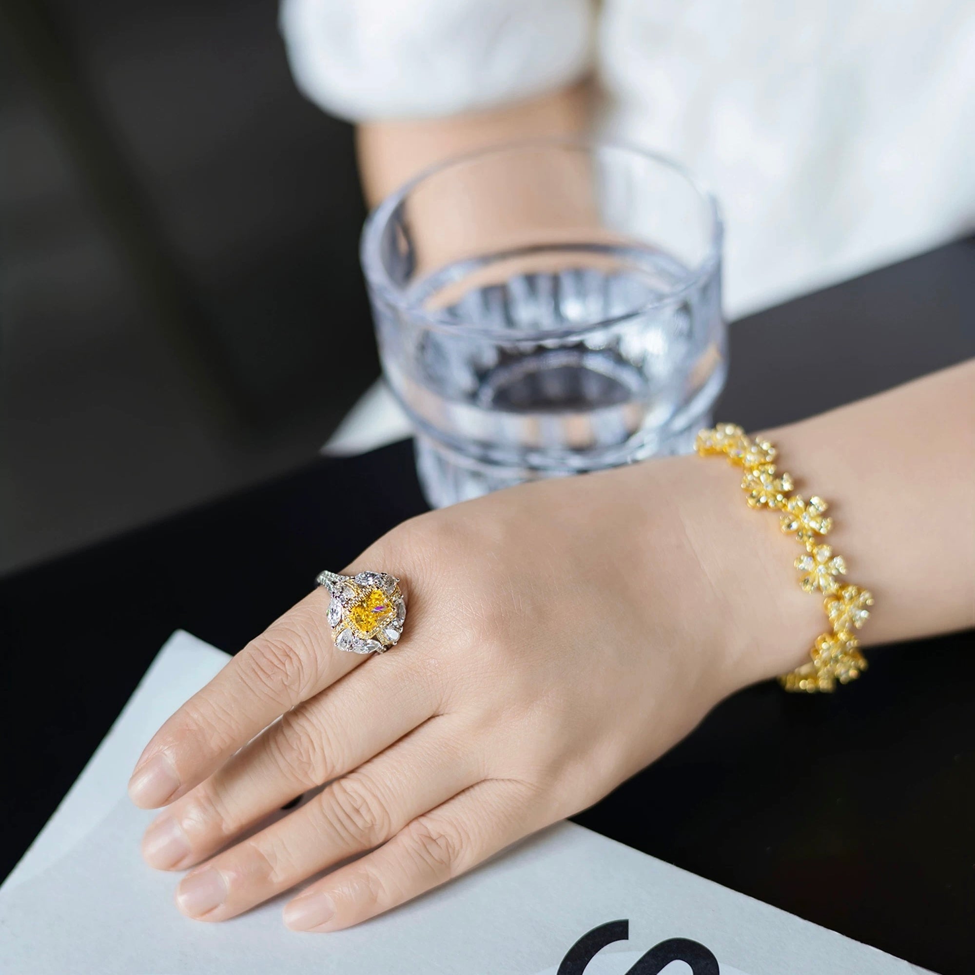 Golden Bloom Radiance Ring