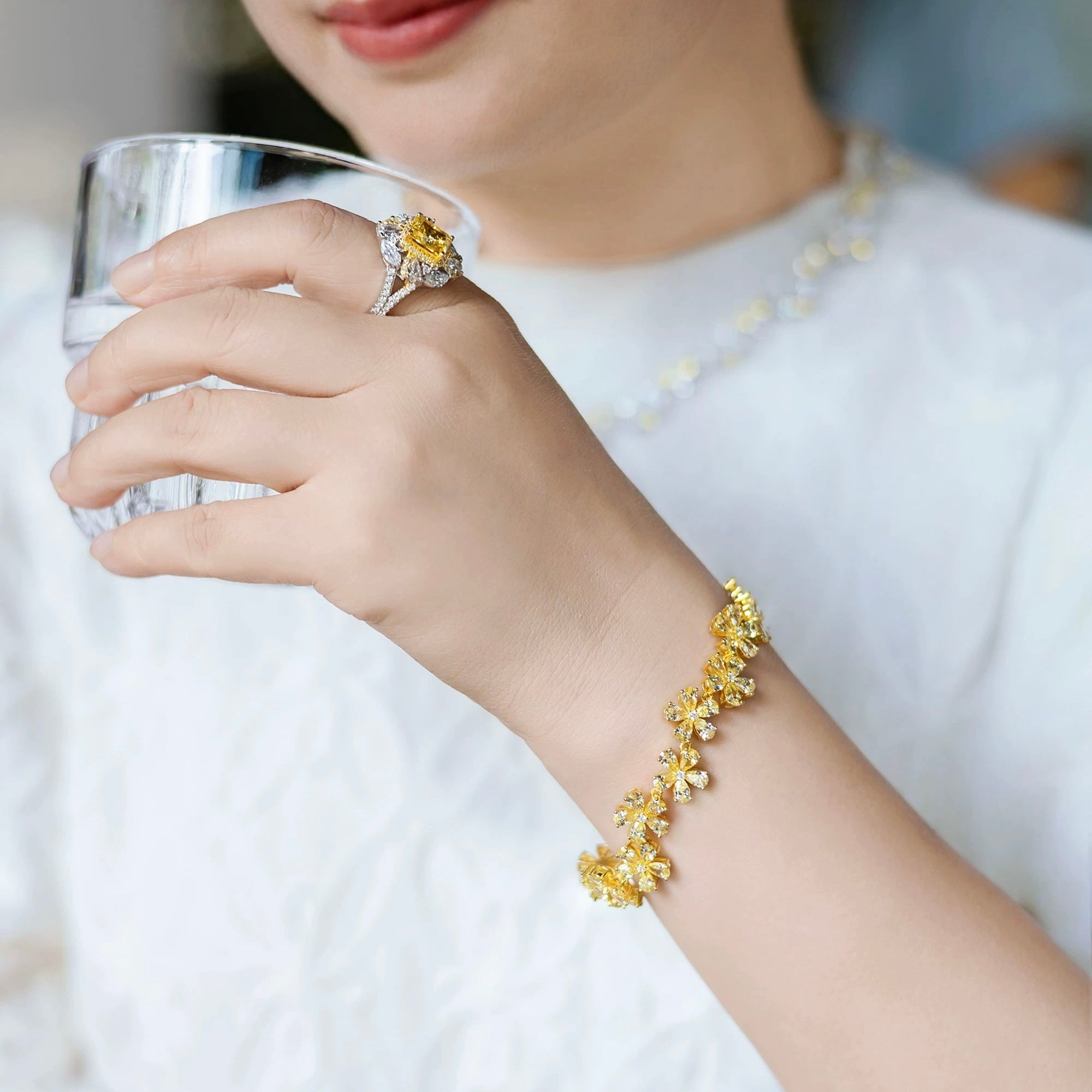 Golden Bloom Radiance Ring