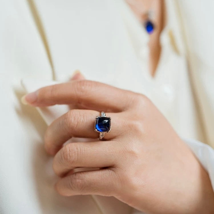 Dreamscape Ring | 5ct Sugarloaf Cut Created Sapphire or Ruby Ring in 18k Gold Vermeil
