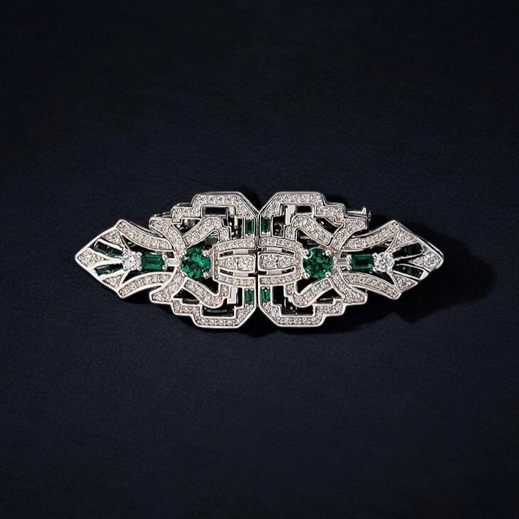 Art Deco Emerald Charm Brooch